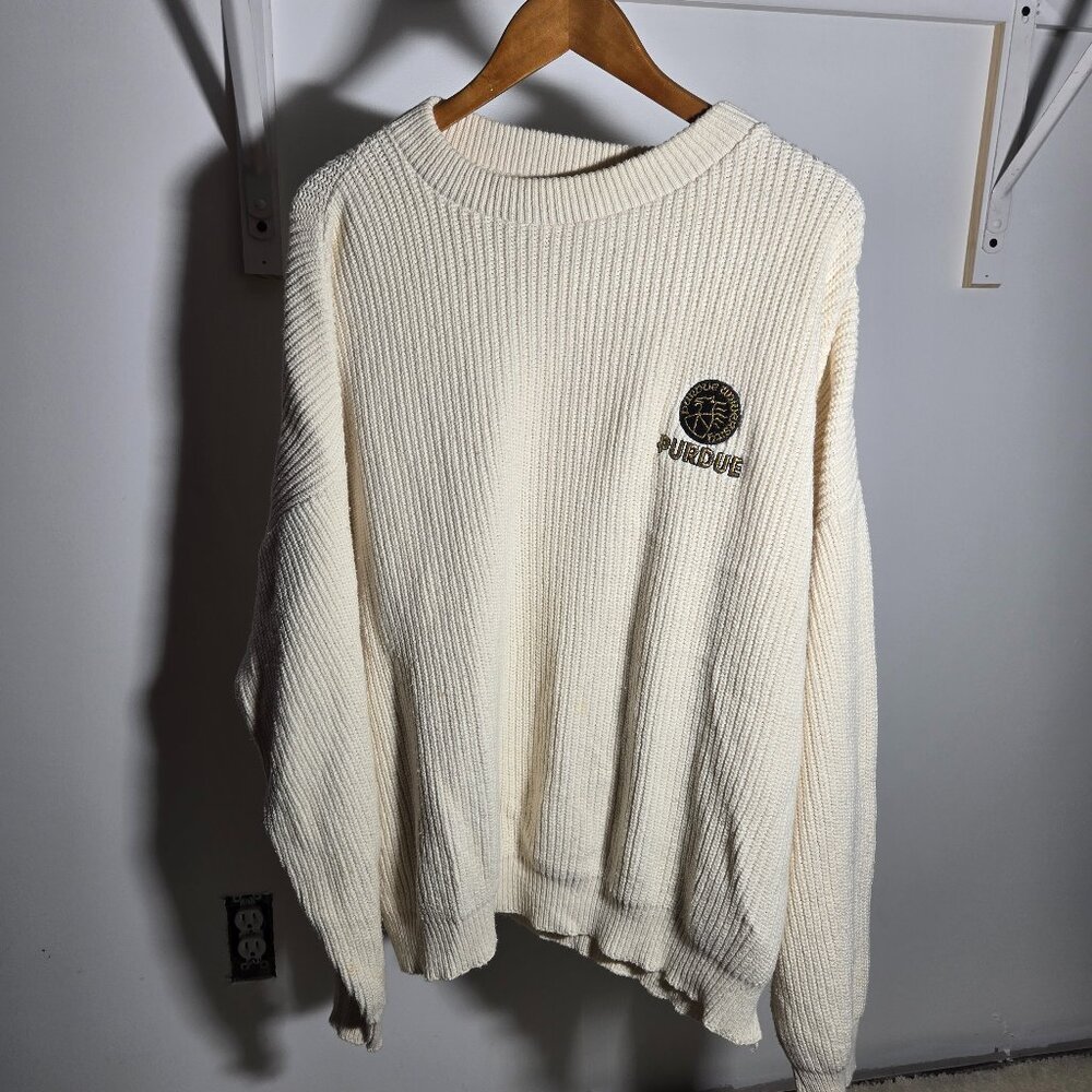 Vintage Purdue University Knit Pullover Sweater XXL Made in USA